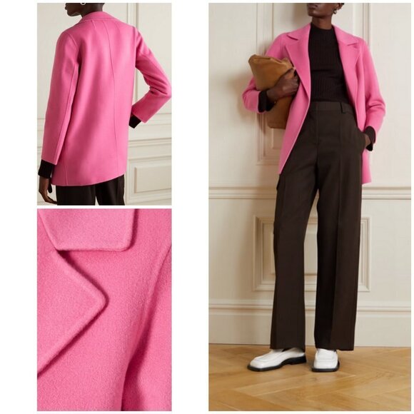 💕THEORY💕 Clairene Luxe Blazer Coat Wool Cashmere Blend Pink Orchid Large L NWT - Picture 8 of 16